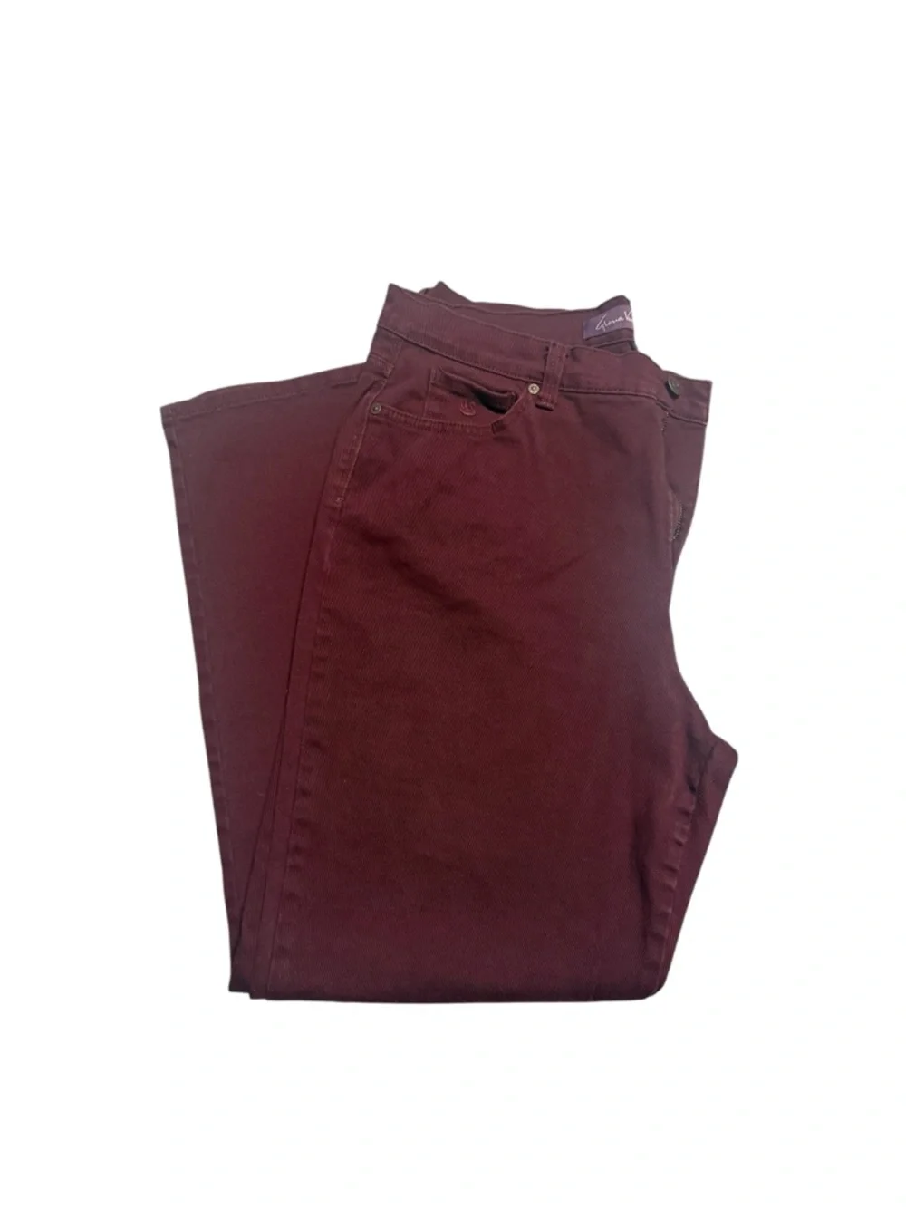 Gloria Vanderbilt Maroon Straight Leg High Rise Classic Chic Pants 16 - Picture 4 of 6